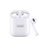 Casti Wireless BQS12, Touch Control, alb, BT 5.0, Bluetooth, Casti In Ear
