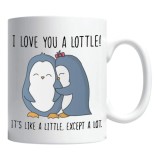 Cana alba personalizata &quot;i love you a lottle&quot;, INOVATIX&reg;. 330ml