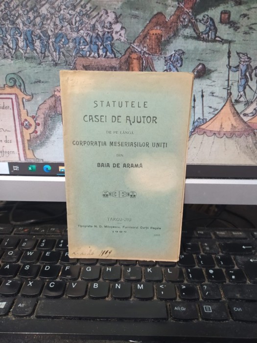 Statutele Casei de ajutor de pe l&acirc;ngă Corporația Meseriașilor Uniți din Baia de Aramă, T&acirc;rgu Jiu 1909, 194