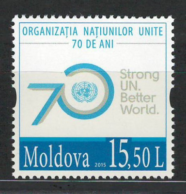 Moldova 2015 Mi 931 MNH - Organizaţia Naţiunilor Unite - 70 de ani (ONU) foto
