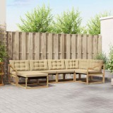 vidaXL Set de canapele de exterior cu pernă 6 pcs Alb și Bej 3388863