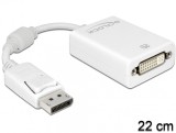 Adaptor DisplayPort la DVI 24+5 pini pasiv Alb T-M, Delock 61765