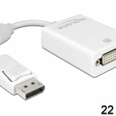 Adaptor DisplayPort la DVI 24+5 pini pasiv Alb T-M, Delock 61765