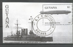 Guyana 1989 Zeppelin Ships perf sheet Mi.B38 used L.016 foto