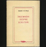 &Icirc;NSEMNĂRI DESPRE SCRIITORI - IULIAN NEGRILĂ - CARTE CU AUTOGRAF ! REȘIȚA, 1987