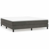 Cumpara ieftin Cadru de pat cu arcuri, gri inchis, 180x200 cm, catifea