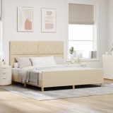Cumpara ieftin Cadru de pat cu headboard Crem 180 x 200 cm tesatura