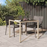 VidaXL Masă de grădină pentru dining Bej 90 x 90 x 75 cm Rattan poli