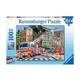 Puzzle Ravensburger - Masini de pompieri, 100 piese