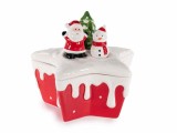 Borcan Craciun ceramica multicolora cm 17 x 16 x 15 H