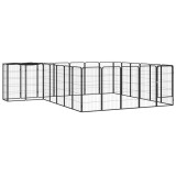 Cumpara ieftin Tarc caini 26 panouri negru 50x100 cm otel vopsit electrostatic