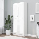 Gossi biblioteca, alb extralucios, 82,5x30,5x185,5 cm, lemn prelucrat