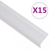 VidaXL Profile trepte &icirc;n formă de L, 15 buc, argintiu, 90 cm, aluminiu