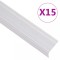 vidaXL Profile trepte &icirc;n formă de L, 15 buc, argintiu, 90 cm, aluminiu