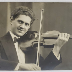 STUDIO JULIETTA , VIOLONISTUL GEORGE ENACOVICI , FOTOGRAFIE TIP CARTE POSTALA , 1912