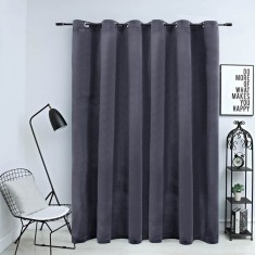 vidaXL Draperie opacă cu inele metalice, antracit, 290x245 cm, catifea 134499