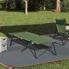 vidaXL Pat Pliabil Camping Galben 206cm, Cadru Otel, Oxford Rezistent Apa, Portabil, Usor, Dormit Exterior