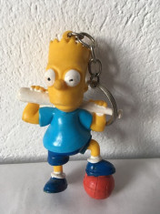 Breloc Bart Simpson, cu minge si tana de baseball, cauciuc, stanta pe ceafa, 9cm foto