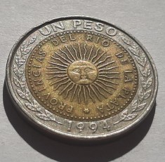 186. Moneda Argentina 1 peso 1994 foto