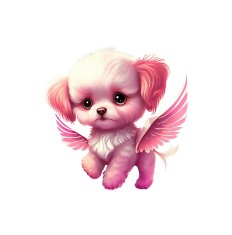 Sticker decorativ Catelus, Roz, 56 cm, 3690ST foto