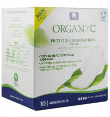 Absorbante intime din bumbac organic pentru noapte 10 buc Organyc foto