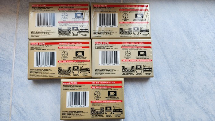 05.Lot 5 Casete Audio Maxell XL II 90 TYPE II High Bias Sigilate