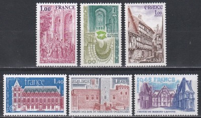 Franța 1979 - Palate și Abații, 6 Serii, MNH foto