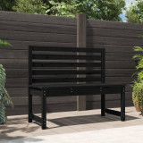 Cumpara ieftin Bancă de grădină, negru, 109 cm, lemn masiv de pin