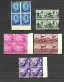 ROMANIA 1952 LP 301 CENTENARUL MIHAI EMINESCU SUPRATIPAR SERIE BLOCURI x4 MNH, Nestampilat