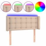 Cumpara ieftin Tablie de pat cu LED, cappuccino, 93x16x78/88cm piele ecologica