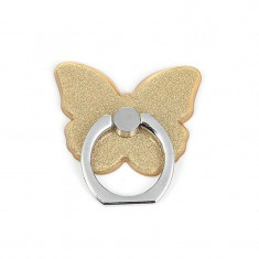 Suport Universal Tip Inel Iring Butterfly Pentru Telefon Gold foto