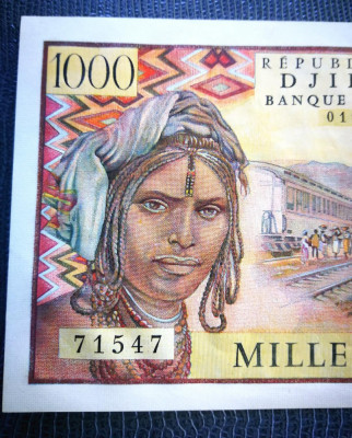 Djibouti bancnota 1000 Francs (Franci) 1979 - varianta fara semnatura, P-37a foto