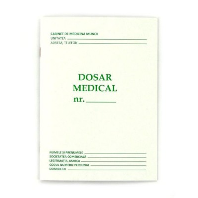 Dosar medical A5, 8 file, imprimare fata verso, orientare portret foto