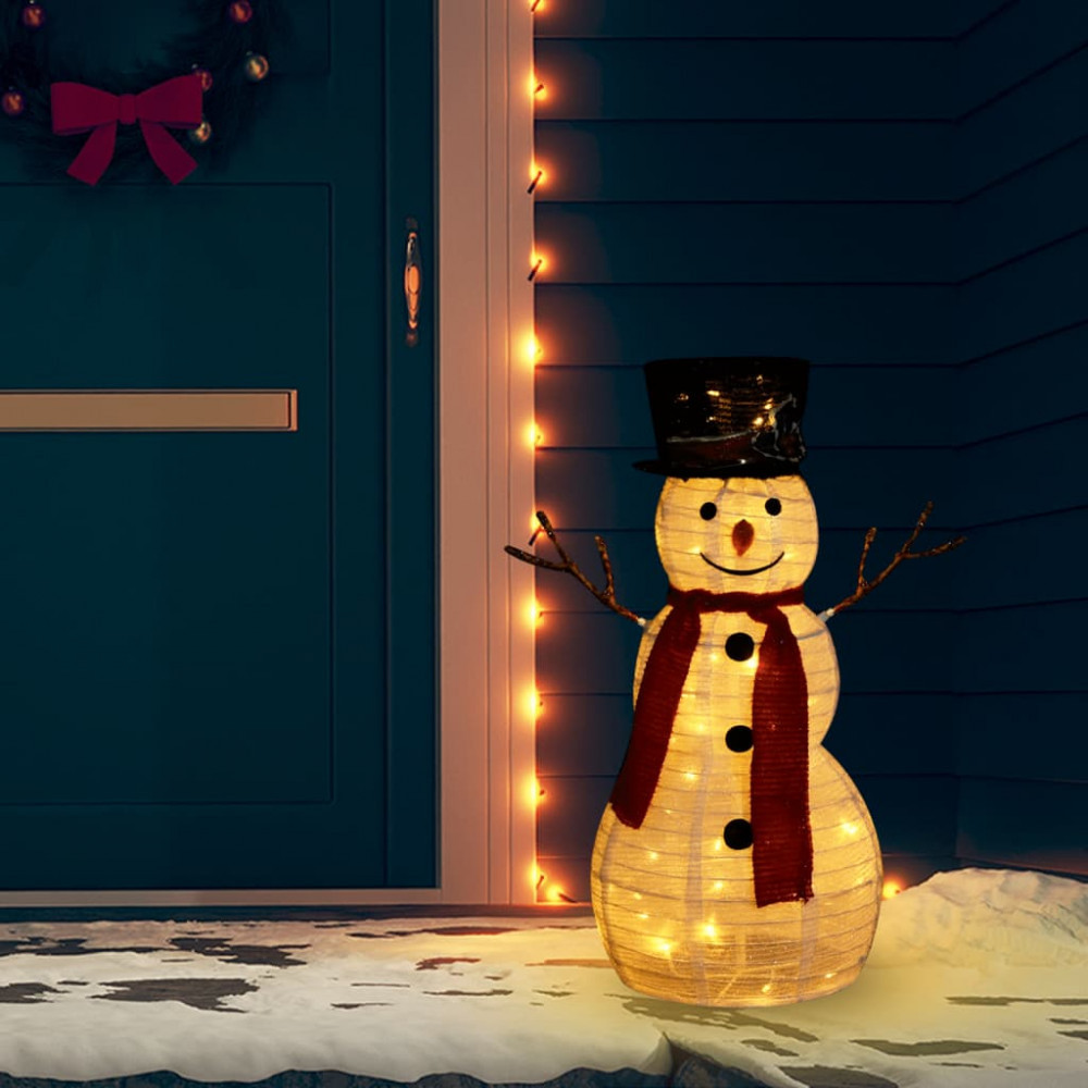 VidaXL Figurină decorativă Crăciun om de zăpadă LED 60 cm țesătură lux |  Okazii.ro