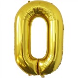 Balon folie metalizata litera o, flippy, 80 cm, umflati cu heliu sau aer, ambalaj individual, pai inclus, auriu