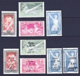 DB1 Sport Olimpiada Paris 1924 Franta + Supratipar Syria Siria 4 v. Fr. + 5 v. RARE MH cu sarnieara 2 poze