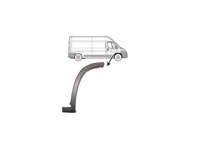 Bandou aripa, ornament Fiat Ducato (250), 09.2006-08.2014; Peugeot Boxer (250), 09.2006-08.2014 , Citroen Jumper (250), 09.2006-08.2014, fata, Dreapt foto