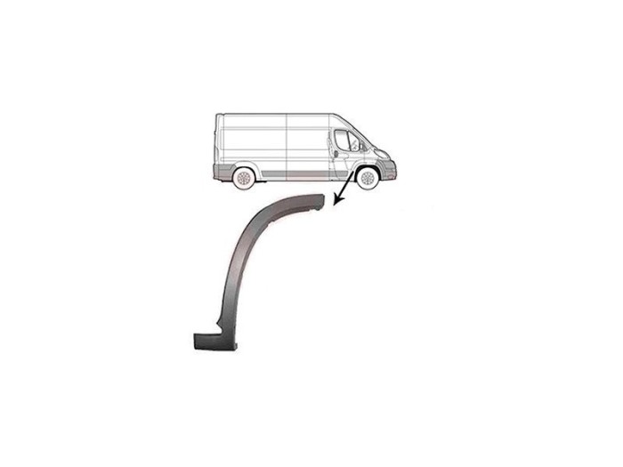 Bandou aripa, ornament Fiat Ducato (250), 09.2006-08.2014; Peugeot Boxer (250), 09.2006-08.2014 , Citroen Jumper (250), 09.2006-08.2014, fata, Dreapt
