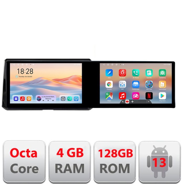 Navigatie Toyota Corolla dupa 2020 Kit-388 Edotec 2 ecrane 8 core 4+128 21.6 inch Incell android Wifi 5Ghz gps internet CarStore Technology