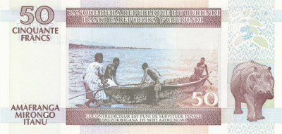 Burundi 50 Francs 2005, UNC, P36e foto