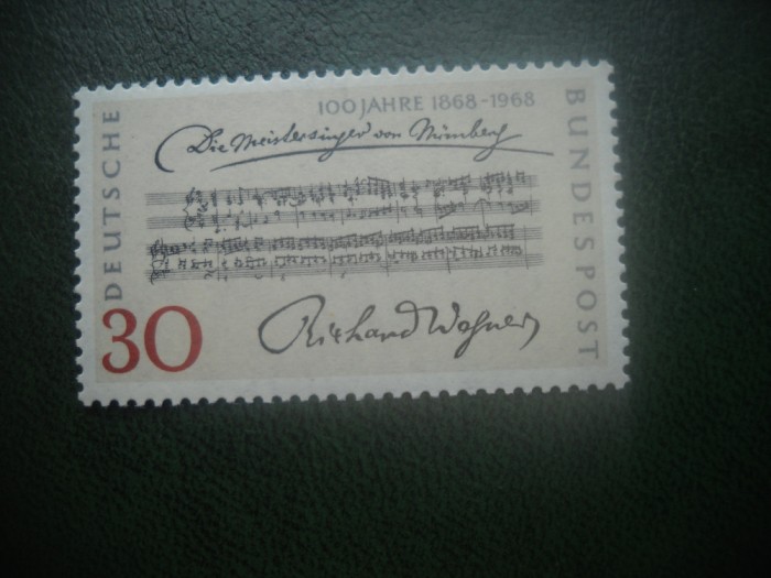 HOPCT TIMBRE MNH 886 CENTENAR MAISTRII CANTECULUI -MUZICA 1968- 1 VAL GERMANIA