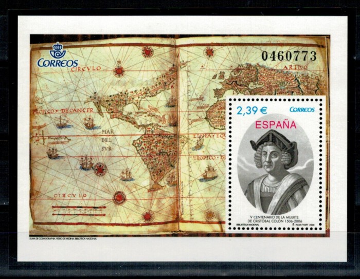 Spania 2006 - C. Columb, harta, colita neuzata