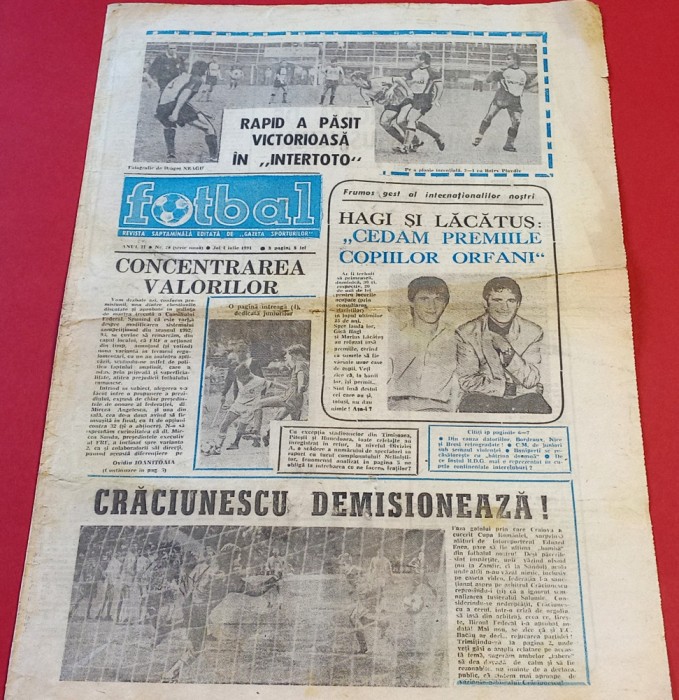Ziarul FOTBAL 04.07.1991