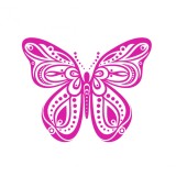 Sticker decorativ Fluture, Roz, 60 cm, 1158ST-11