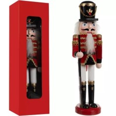 Figurina decorativa Craciun, spargatorul de nuci, 31x7x7cm, lemn, multicolor