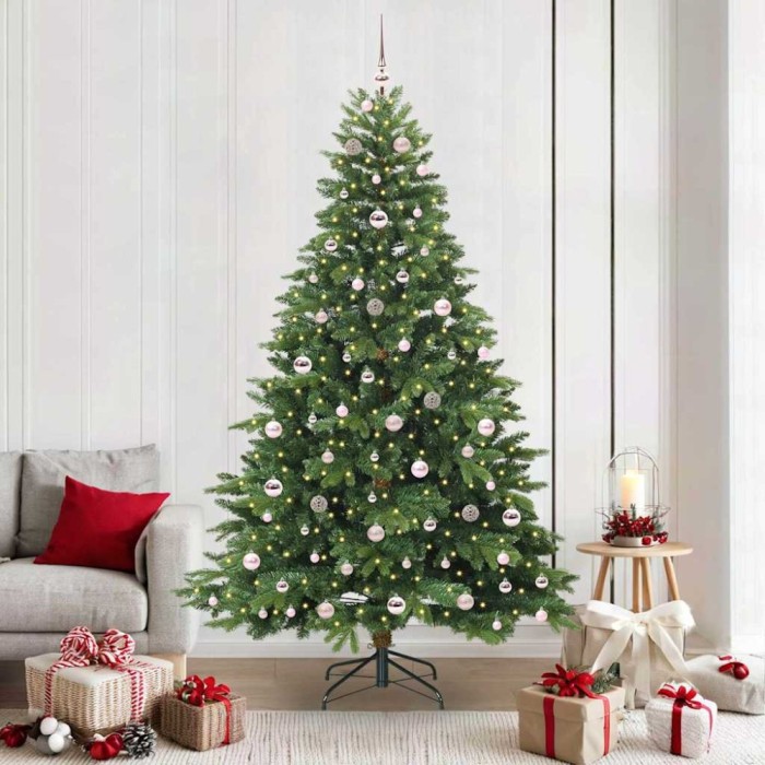 vidaXL Brad de Crăciun artificial cu 300 LED Verde 210 cm PE și PVC 3397564