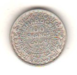 SV * Maroc 100 FRANCS 1953 * ARGINT .720 * Imperiul Serifian (1372) * AUNC * RARA, Africa