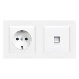 Priză Nova cu &icirc;mpăm&acirc;ntare 16A 250V UTP cu cadru alb