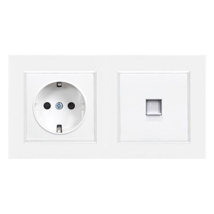 Priză Nova cu &icirc;mpăm&acirc;ntare 16A 250V UTP cu cadru alb