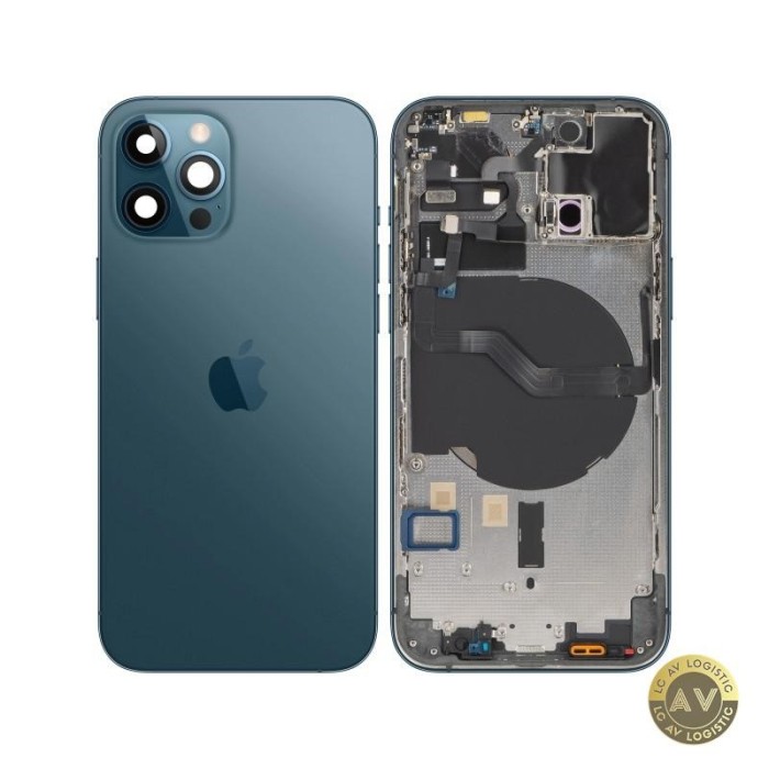 Capac Baterie Apple iPhone 12 Pro Cu Carcasa Mijloc Albastru (Pacific Blue) Swap